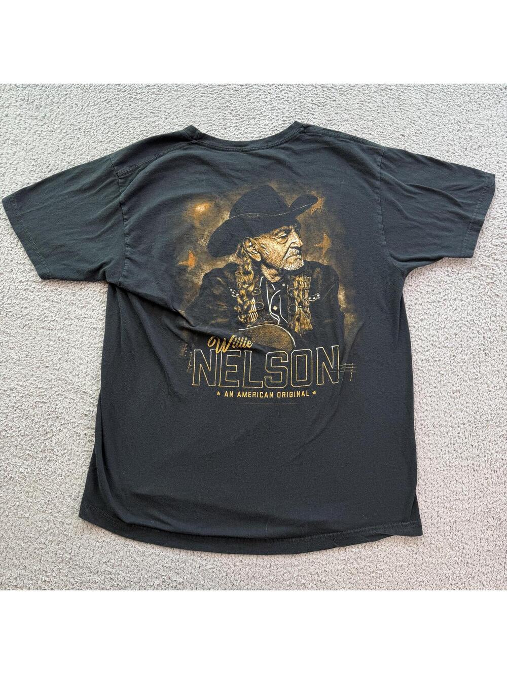 Willie Nelson "An American Original" Tour Style T Shirt Black L Buck Wear